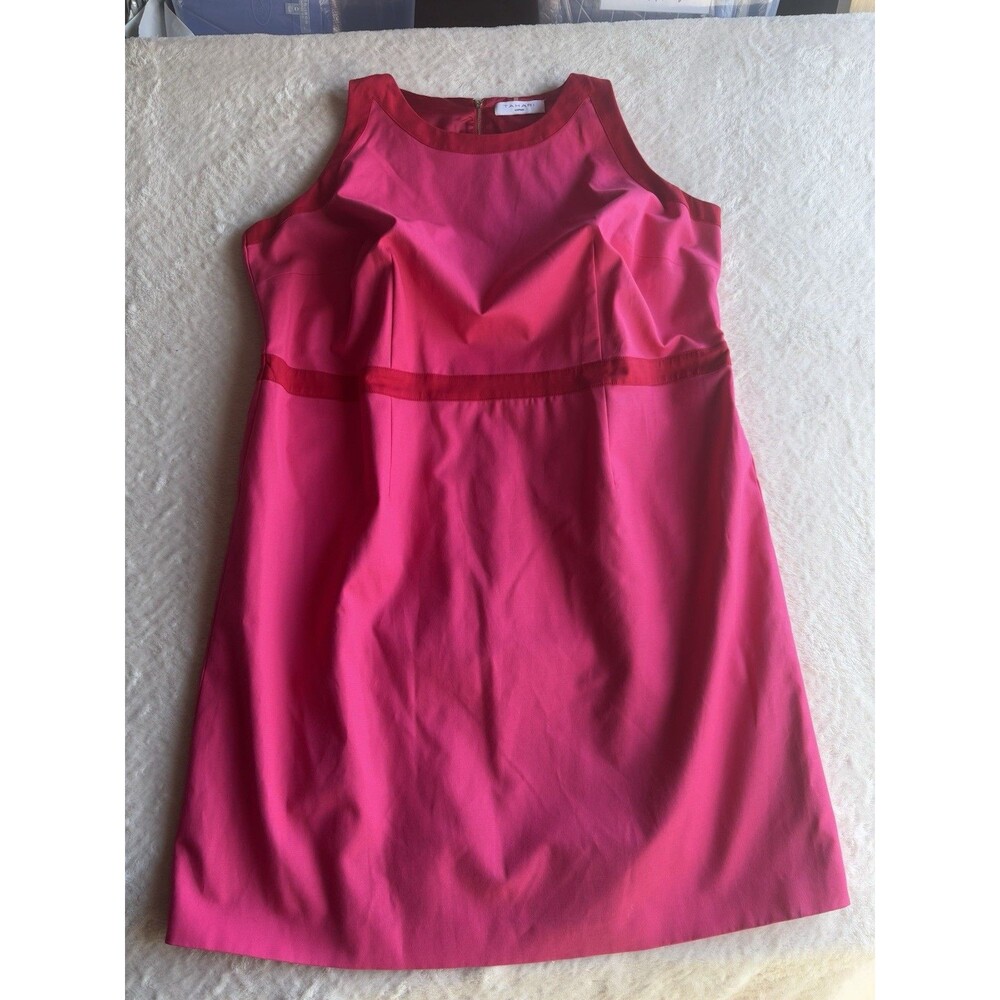 Tahari Woman Pink Retro Sleeveless Sheath Dress 20/22 Missing Size!
